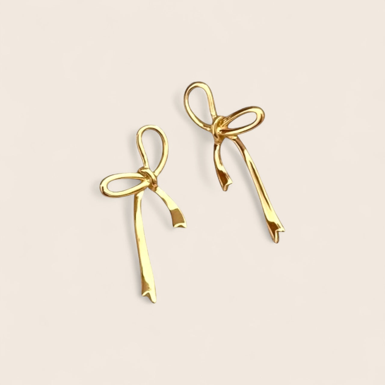 Dainty bow earrings 925 silver 18K gold plated